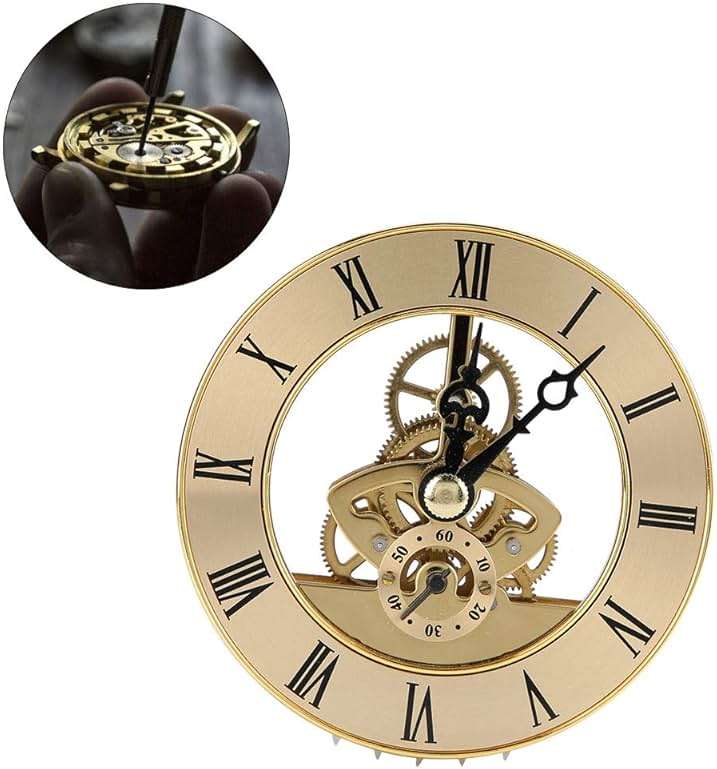 Clock Insert, Mini Insert Metal 86mm Built in Round Quartz Head Desk Craft Accessories ound Clock Insert Quartz Clock Fit up Movement Miniature - Image 9