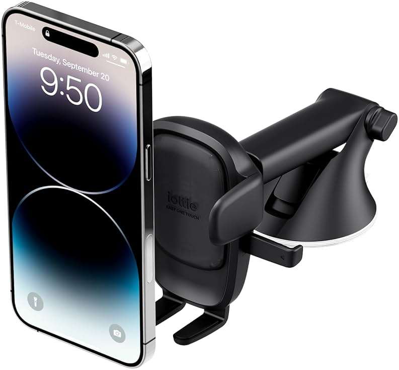 iOttie Easy One Touch Advanced Universal Car Mount Dashboard & Windshield Suction Cup Phone Holder for iPhone, Samsung, Google, All Smartphones - Image 1