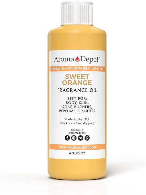 Aroma Depot Sweet Orange Fragrance Oil 4 oz. Perfume Skin Oil, Scented, is Great for Candles, Bath Bombs, Body Butters, Creams & Lotions. Few Drops in The Diffuser, Burners, or Warmers. - Image 1