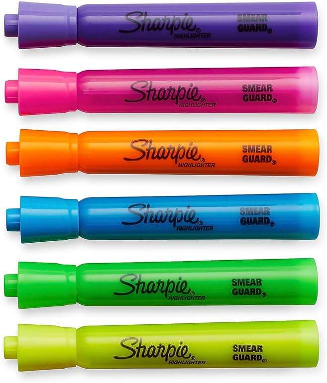 Sharpie Tank Highlighters, Assorted Colors, Chisel Tip, Back to School Essentials, Teacher & Office Supplies, Smear-Resistant, 12-Pack - Image 2