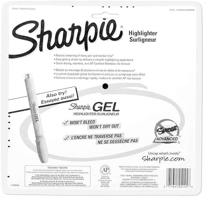 Sharpie Tank Highlighters, Assorted Colors, Chisel Tip, Back to School Essentials, Teacher & Office Supplies, Smear-Resistant, 12-Pack - Image 8