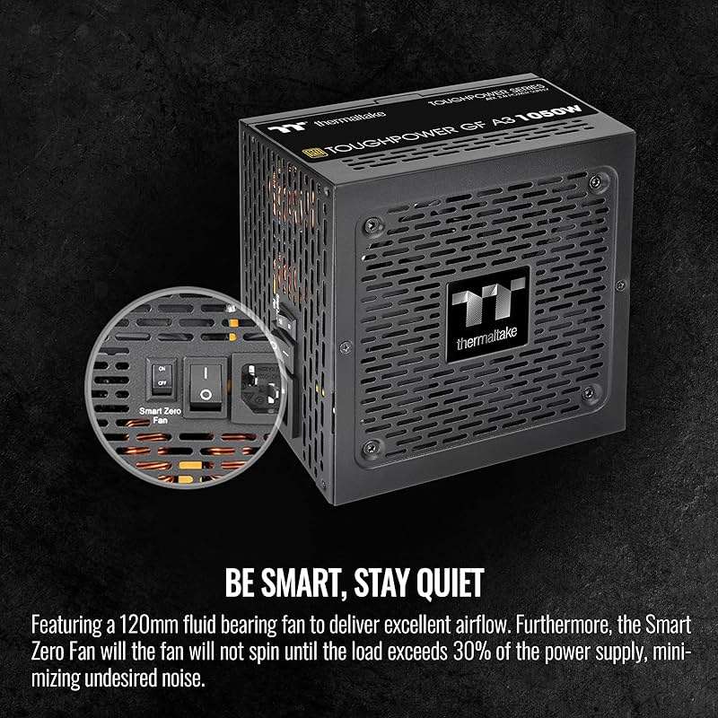 Thermaltake Toughpower GF A3 1050W, True 600W 12V-2x6 Connectors on PSU & NVIDIA RTX 50 Series, ATX 3.1/PCI-E 5.1, 80+ Gold, SLI/Crossfire Ready Power Supply, PS-TPD-1050FNFAGU-L, 10 Year Warranty - Image 5