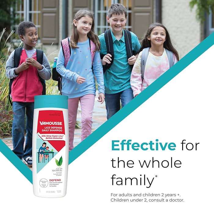 Vamousse Head Lice Defense Daily Shampoo, Homeopathic Pesticide-Free Formula with Tea Tree Oil, After Exposure Defense for Kids &Family, Paraben, Sulfate & Dye Free, 13.5 Oz - Image 4