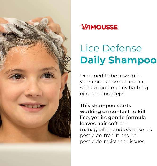 Vamousse Head Lice Defense Daily Shampoo, Homeopathic Pesticide-Free Formula with Tea Tree Oil, After Exposure Defense for Kids &Family, Paraben, Sulfate & Dye Free, 13.5 Oz - Image 5