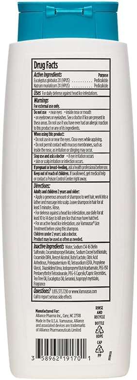 Vamousse Head Lice Defense Daily Shampoo, Homeopathic Pesticide-Free Formula with Tea Tree Oil, After Exposure Defense for Kids &Family, Paraben, Sulfate & Dye Free, 13.5 Oz - Image 8