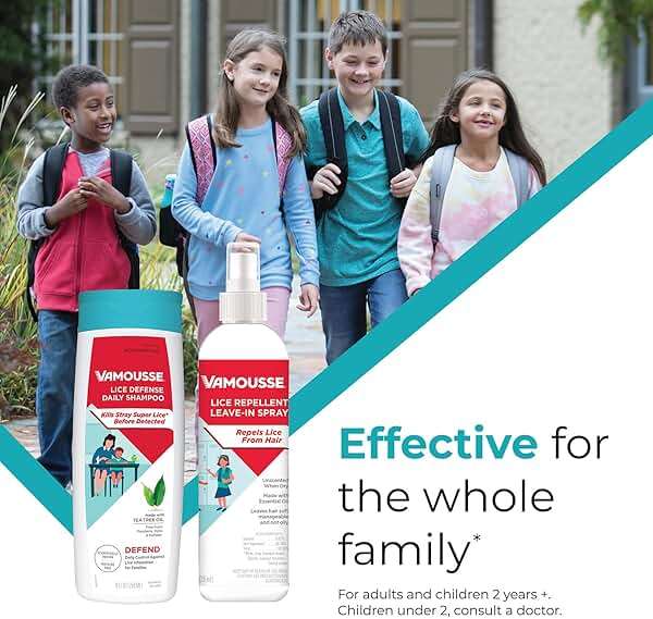 Vamousse PRO Lice Emergency Kit, Includes Lice Treatment Mousse (6 Oz), Daily Shampoo (4 Oz), Repellent Spray (3 Oz), Steel Comb & 2 Clips, for Kids & Adults, Ideal for Daily Use - Image 5