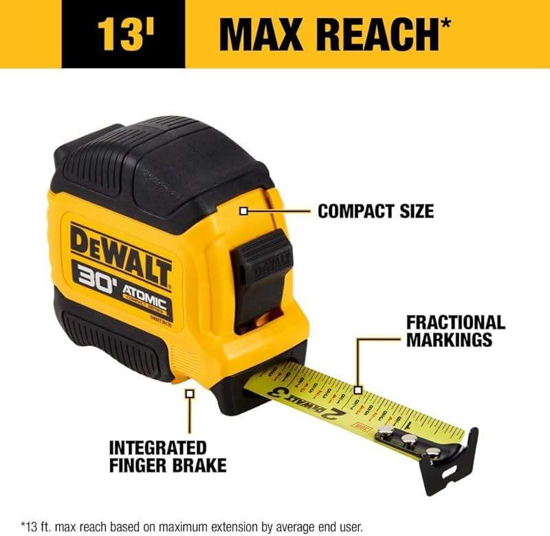DEWALT Atomic Compact Series 30 ft. Tape Measure (DWHT38130S) - Image 3