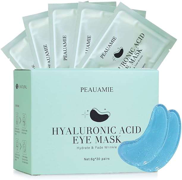 PEAUAMIE Under Eye Patchs Hyaluronic Acid Eye Mask for Dark Circles and Puffiness Wrinkle Eye Bags 30 Pairs - Image 1
