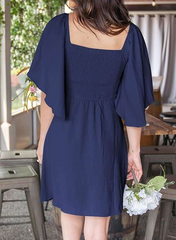 Dokotoo Womens Dresses 2026 Spring Summer Deep V Neck Elegant Cocktail Bow tie Mini Dress S-XL - Image 3
