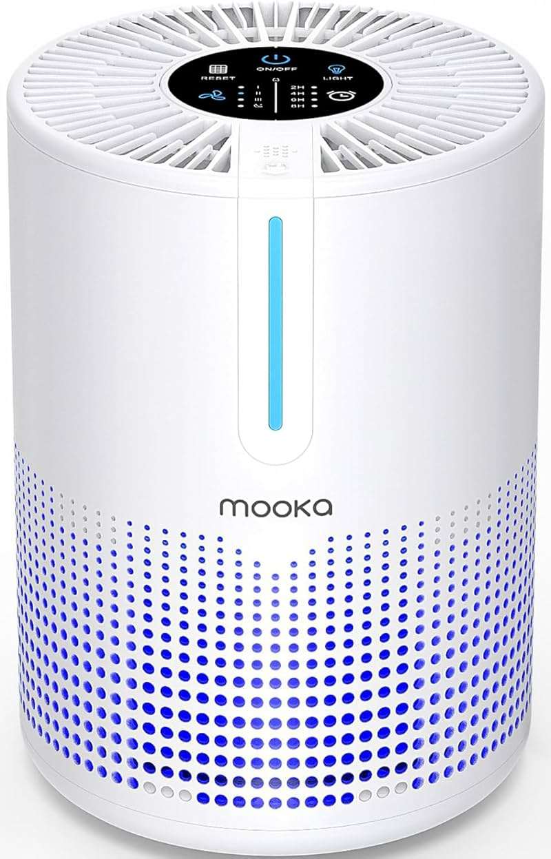 Air Purifiers for Bedroom Home 430 Sq.Ft, MOOKA H13 HEPA Filter Small Portable Air Purifier with USB Cable Fragrance Sponge for Smokers Pollen Pets Dust Odors, Desktop Air Cleaner for Car RV, M01 - Image 1