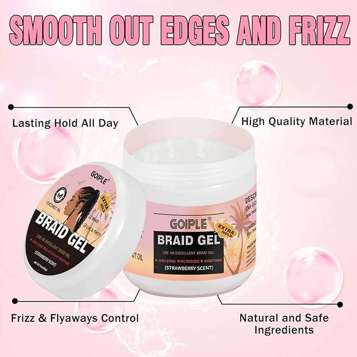 16oz Big Capacity Braid Gel Good for Twist, Locs, Braids, Edge No Flake Extra Hold High Shine Braiding Gel & Edge Control, Loc Gel Long Lasting for Locks, Cornrows Smooths & Tames Frizz - Image 4