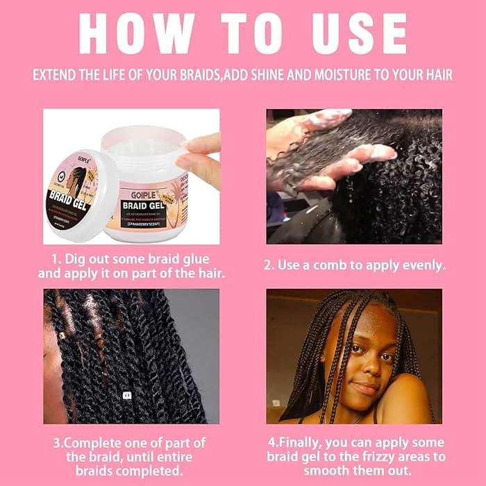 16oz Big Capacity Braid Gel Good for Twist, Locs, Braids, Edge No Flake Extra Hold High Shine Braiding Gel & Edge Control, Loc Gel Long Lasting for Locks, Cornrows Smooths & Tames Frizz - Image 6