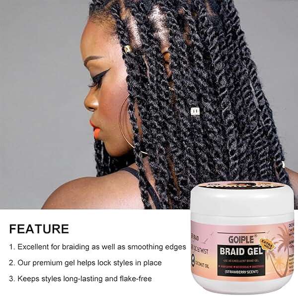 16oz Big Capacity Braid Gel Good for Twist, Locs, Braids, Edge No Flake Extra Hold High Shine Braiding Gel & Edge Control, Loc Gel Long Lasting for Locks, Cornrows Smooths & Tames Frizz - Image 8