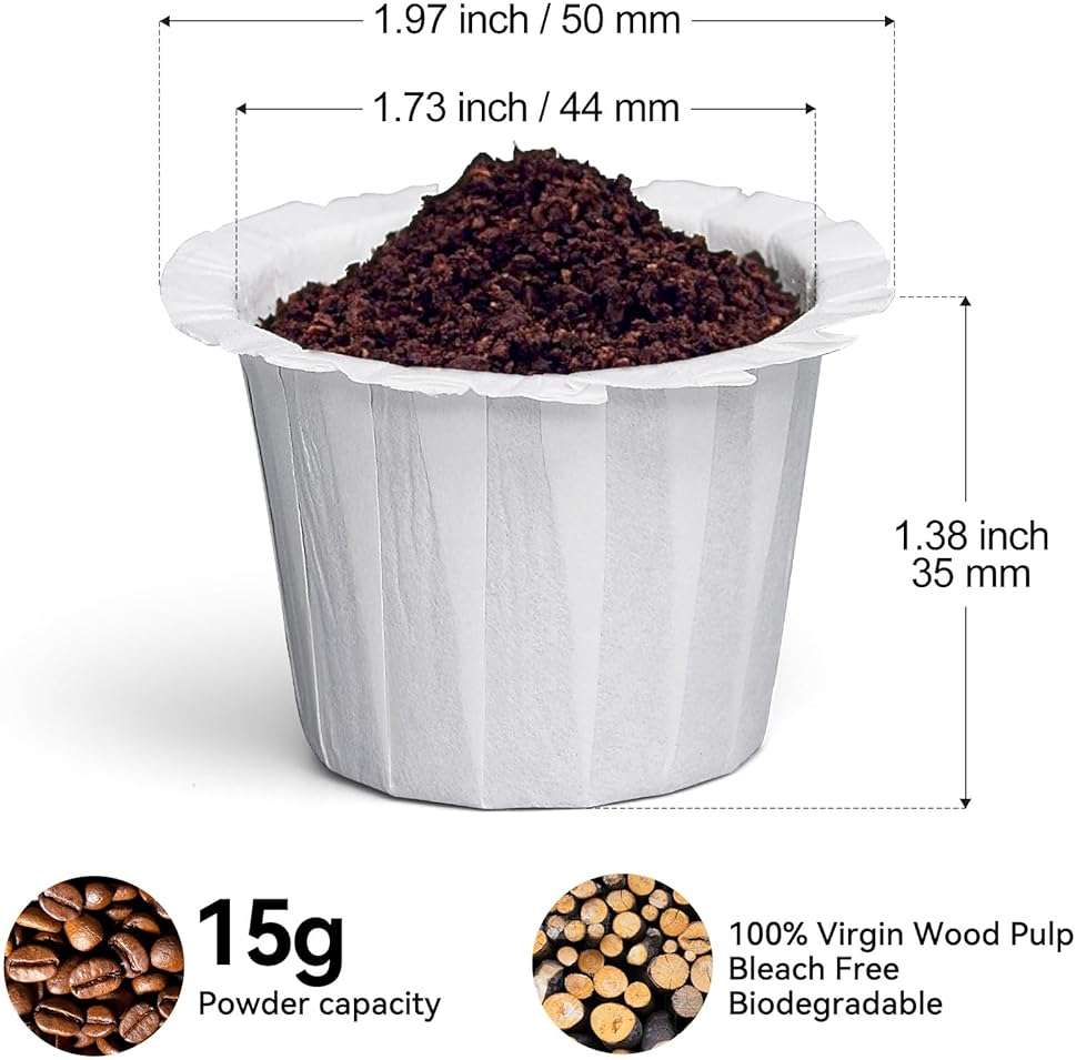 100 Count Fanativita K Cup Coffee Filters Disposable for Keurig Single Cup, Compatible with All Reusable K Cups (White) - Image 2