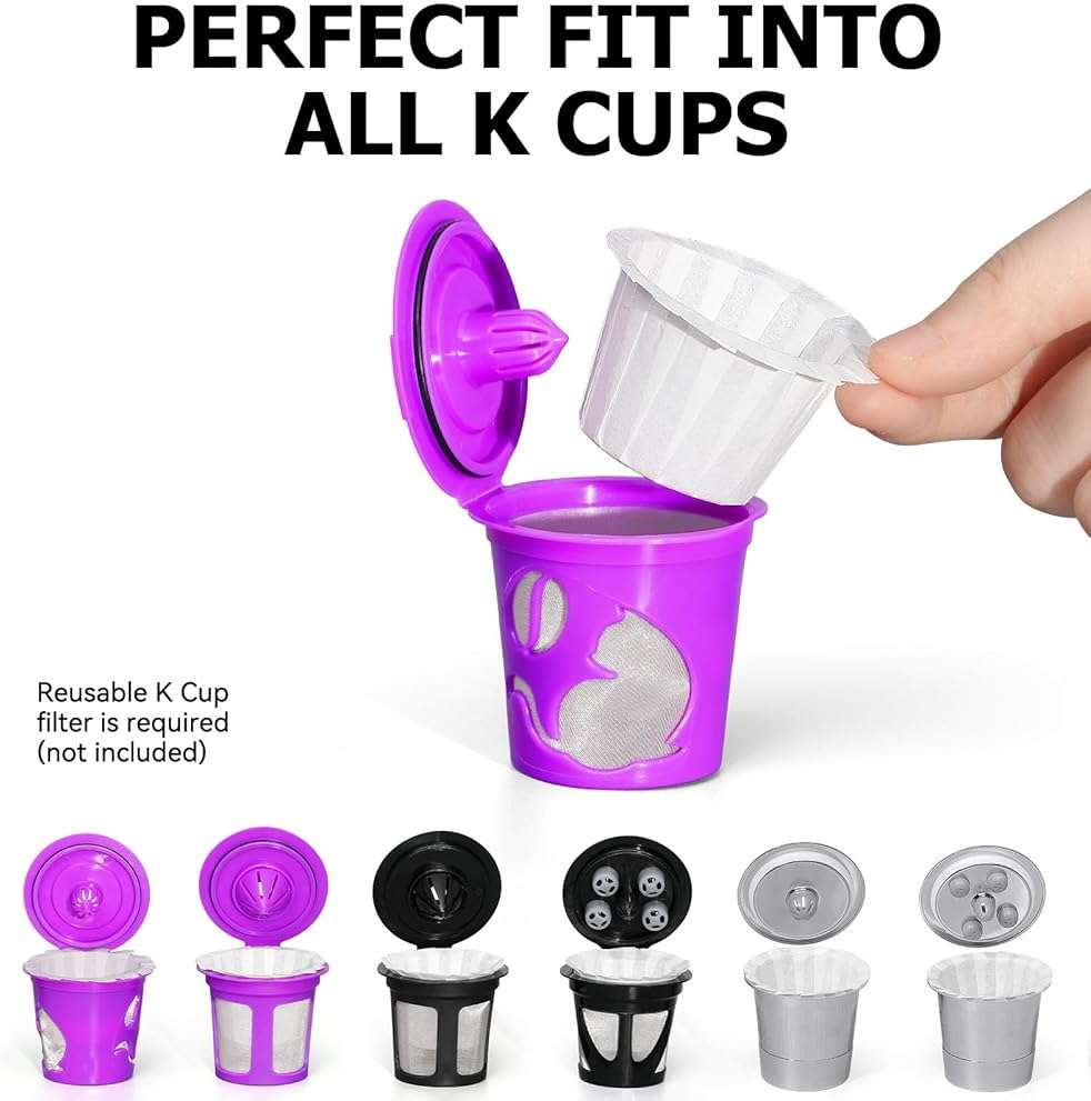 100 Count Fanativita K Cup Coffee Filters Disposable for Keurig Single Cup, Compatible with All Reusable K Cups (White) - Image 3