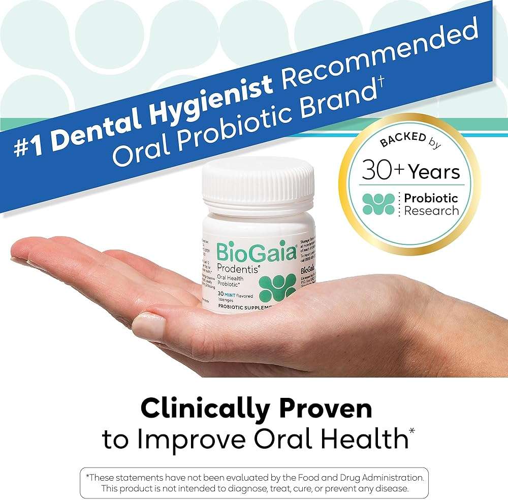 BioGaia Prodentis | Oral Probiotics | Promotes Healthy Gums & Teeth | Defends Against Bad Breath & Dental Problems | Improves Oral Health | Apple Flavored | 30 Dental Probiotic Lozenges - Image 2