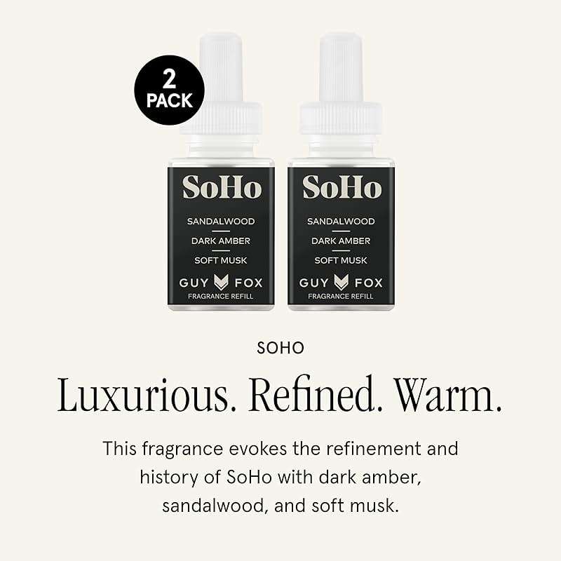 Pura & GUY FOX Home Scent Refill - Smart Home Air Diffuser - Long-Lasting Luxury Fragrance per Refill - Household & Apartment Essential - Clean Diffuser Fragrance - 2 Pack, SoHo - Image 2