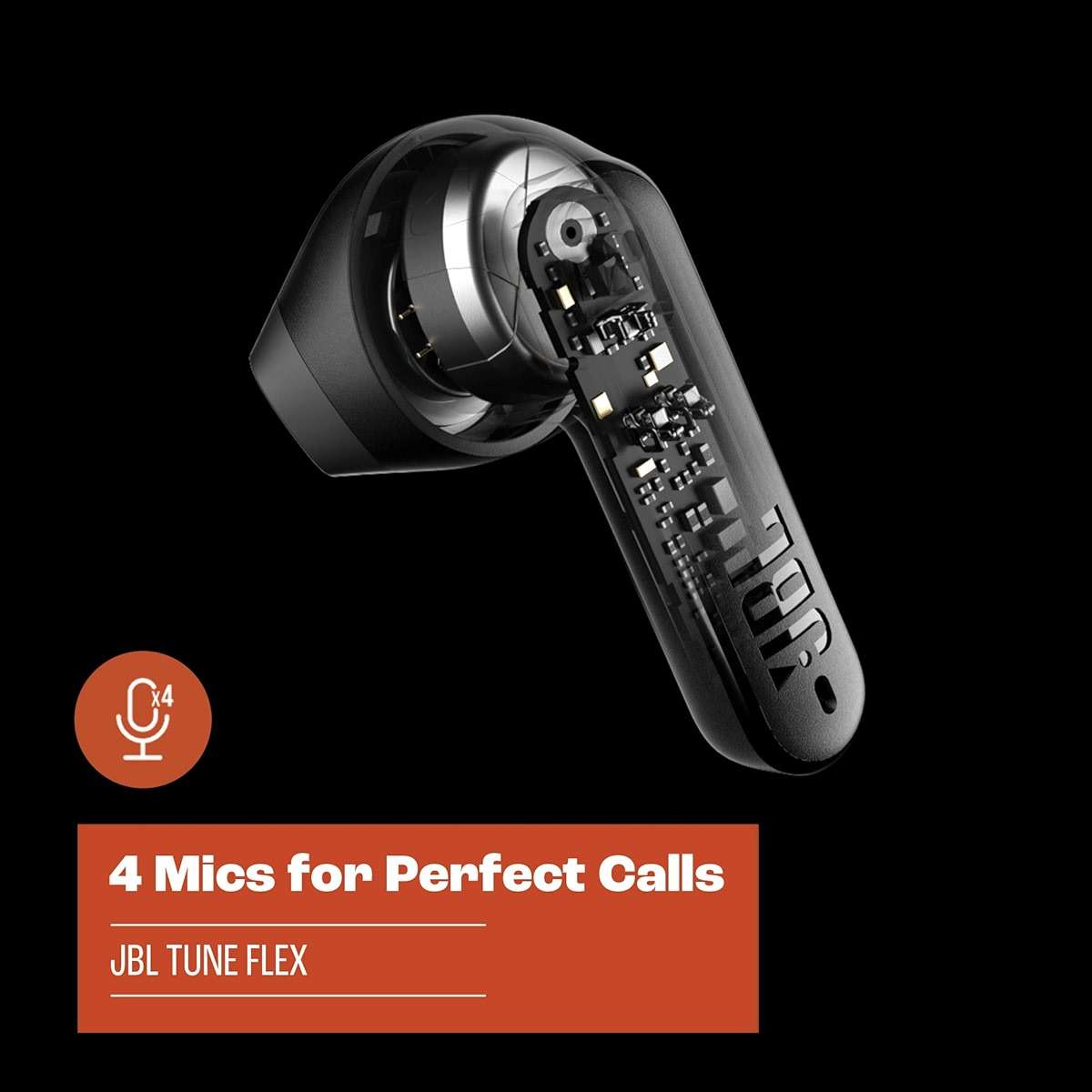 JBL Tune Flex - True Wireless Noise Cancelling Earbuds (Black), Small - Image 3
