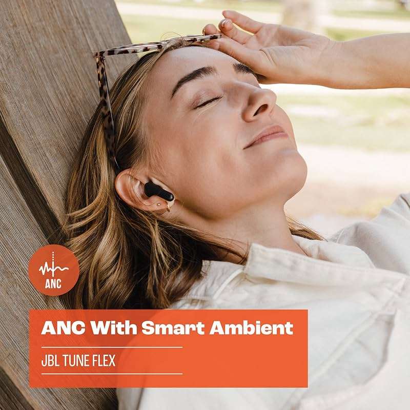 JBL Tune Flex - True Wireless Noise Cancelling Earbuds (Black), Small - Image 4