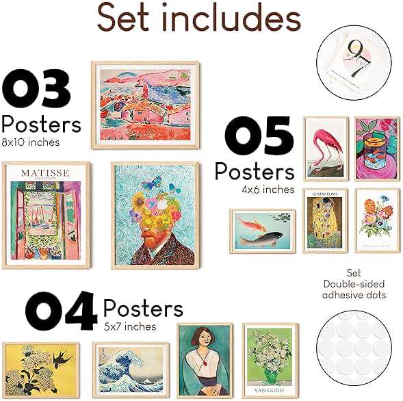 97 Decor Colorful Eclectic Decor - Eclectic Wall Art Posters, Funky Gallery Wall Art Prints for Home Bedroom, Maximalist Decorations Famous Artist Painting Pictures (UNFRAMED) - Image 3