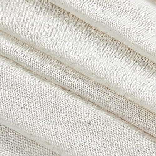 MYSKY HOME Linen Curtains for Living Room, Natural Semi Sheer Curtains & Drapes 84 inches Length 2 Panels Set Farmhouse Country Boho Style Back Tab Draperies for Sliding Glass Door, 50" Wide, Linen - Image 6