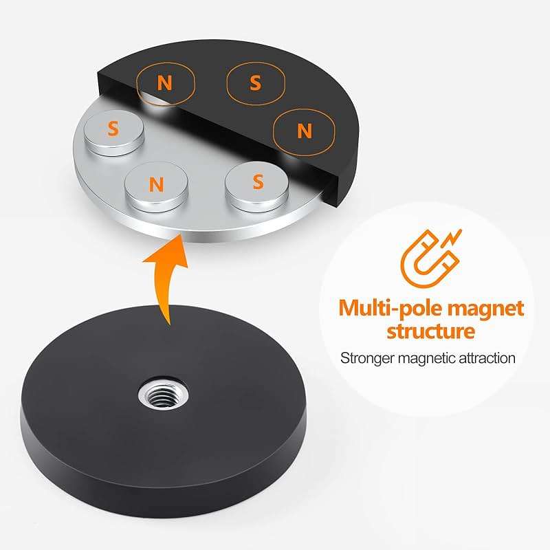 Homde 4Pcs Strong Magnetic Hook, Heavy Duty Magnet Holder for Garage Workshop RV, Utility Hanger for Hose Cable Rope Garden Tool, Wall Storage Hooks for Indoor Outdoor Hanging - Image 4