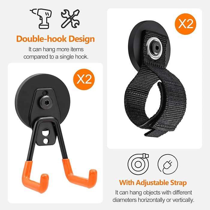 Homde 4Pcs Strong Magnetic Hook, Heavy Duty Magnet Holder for Garage Workshop RV, Utility Hanger for Hose Cable Rope Garden Tool, Wall Storage Hooks for Indoor Outdoor Hanging - Image 7