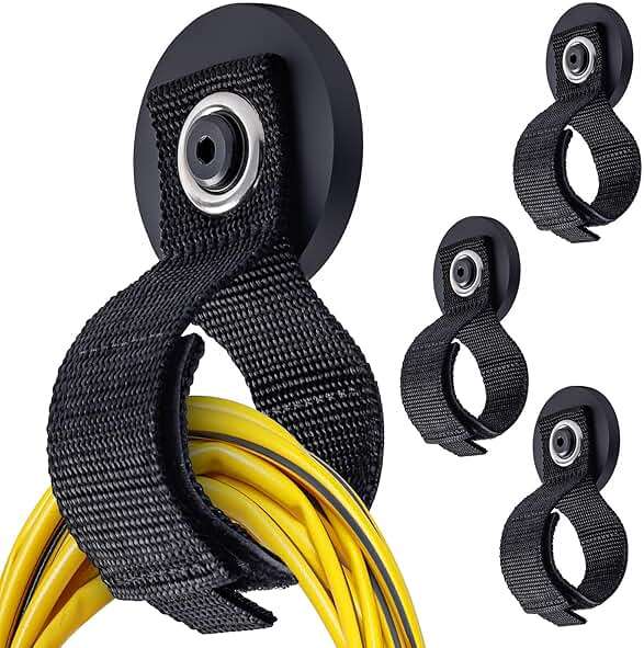 Homde 4Pcs Strong Magnetic Hook, Heavy Duty Magnet Holder for Garage Workshop RV, Utility Hanger for Hose Cable Rope Garden Tool, Wall Storage Hooks for Indoor Outdoor Hanging - Image 1