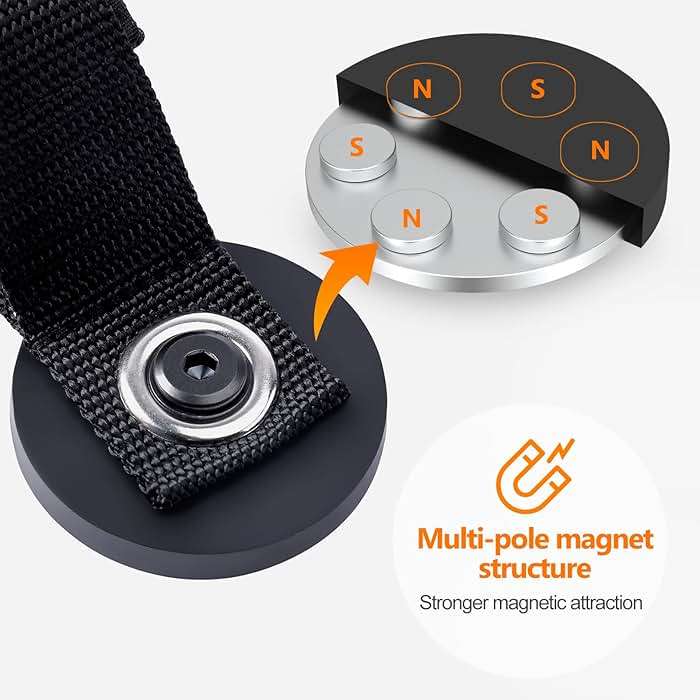 Homde 4Pcs Strong Magnetic Hook, Heavy Duty Magnet Holder for Garage Workshop RV, Utility Hanger for Hose Cable Rope Garden Tool, Wall Storage Hooks for Indoor Outdoor Hanging - Image 4