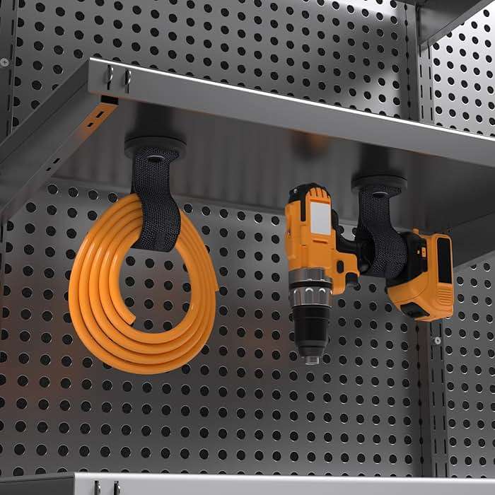 Homde 4Pcs Strong Magnetic Hook, Heavy Duty Magnet Holder for Garage Workshop RV, Utility Hanger for Hose Cable Rope Garden Tool, Wall Storage Hooks for Indoor Outdoor Hanging - Image 9