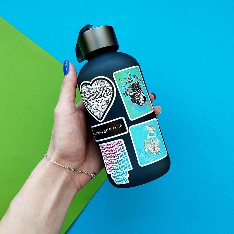 BulbaCraft 100Pcs Photography Stickers, Camera Stickers for Water Bottles, Laptop, Scrapbooking, Planners — Photographer Gifts Women, Camera Gifts for Photographers Women & Men - Image 9