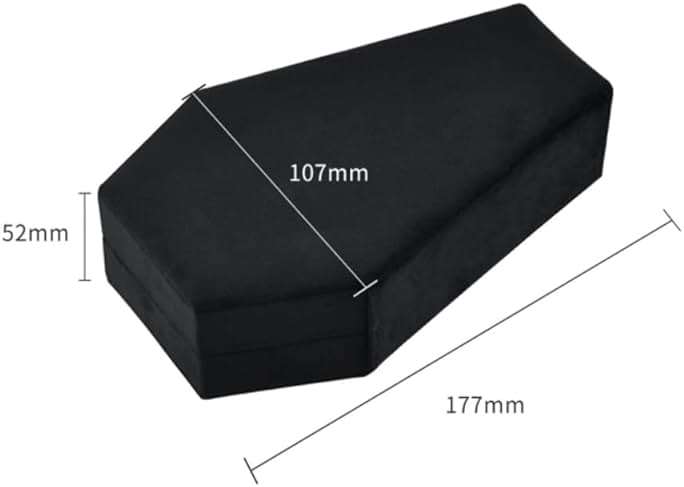 Giftop Velvet Coffin Jewelry Travel Case Holder for Gothic Wedding Ceremony Jewelry Organizer Decoration (Black and Red) - Image 3