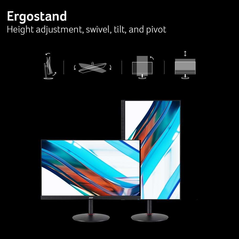 Acer Nitro 27" WQHD 2560 x 1440 PC Gaming IPS AMD FreeSync Premium | Up to 240Hz Refresh | Up to 0.5ms | DisplayHDR 400 | sRGB 99% | 1 x Display Port 1.4 & 2 x HDMI 2.1 | XV272U W2bmiiprx - Image 7