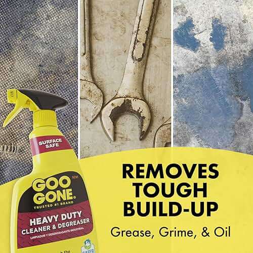 Goo Gone Heavy Duty Cleaner & Degreaser Spray With Microfiber Cleaning Towel – Cuts Through Tough Grease, Oil & Grime - 32 Oz (1 Pack + Towel) - Image 3