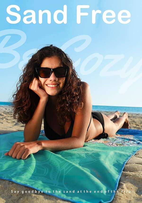 2 Pack Microfiber Lightweight Beach Towel Sand Free Quick Dry Absorbent Thin Compact Towels for Swimming Pool Camping Beach Accessories Large Easy Pack Travel Things for Vacation Essentials Gift - Image 4