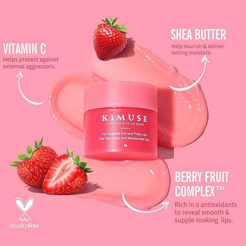 KIMUSE Lip Mask Set, 4PCS Lip Sleeping Mask Overnight Treatment Lip Care Products, Moisturize & Nourish, Flaky, Cracked Dry Lips, Intense Hydration with Shea Butter (SET) - Image 6