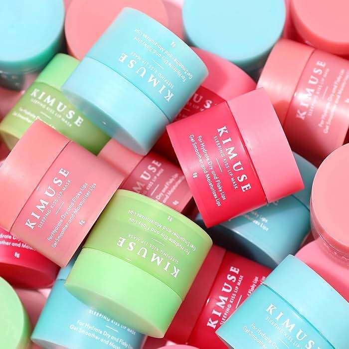 KIMUSE Lip Mask Set, 4PCS Lip Sleeping Mask Overnight Treatment Lip Care Products, Moisturize & Nourish, Flaky, Cracked Dry Lips, Intense Hydration with Shea Butter (SET) - Image 7