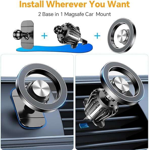 Kaistyle for Magsafe Car Mount【20 Strong Magnets】Magnetic Phone Holder for Car Phone Holder Mount Dash Mounted Holders Cell Phone Holders for Your Car Accessories for Women Men for iPhone 17 16 15 14 - Image 2