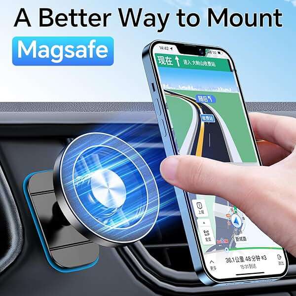 Kaistyle for Magsafe Car Mount【20 Strong Magnets】Magnetic Phone Holder for Car Phone Holder Mount Dash Mounted Holders Cell Phone Holders for Your Car Accessories for Women Men for iPhone 17 16 15 14 - Image 3
