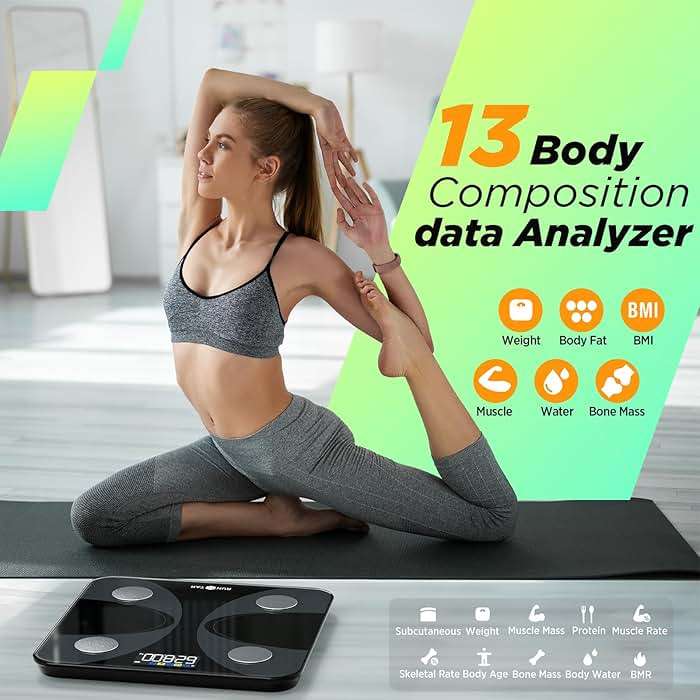Scale for Body Weight and Fat Percentage, RunSTAR Digital Accurate Bathroom Smart Scale with Large Display, FSA&HSA Eligible 13 Body Composition Analyzer Sync App - Image 3