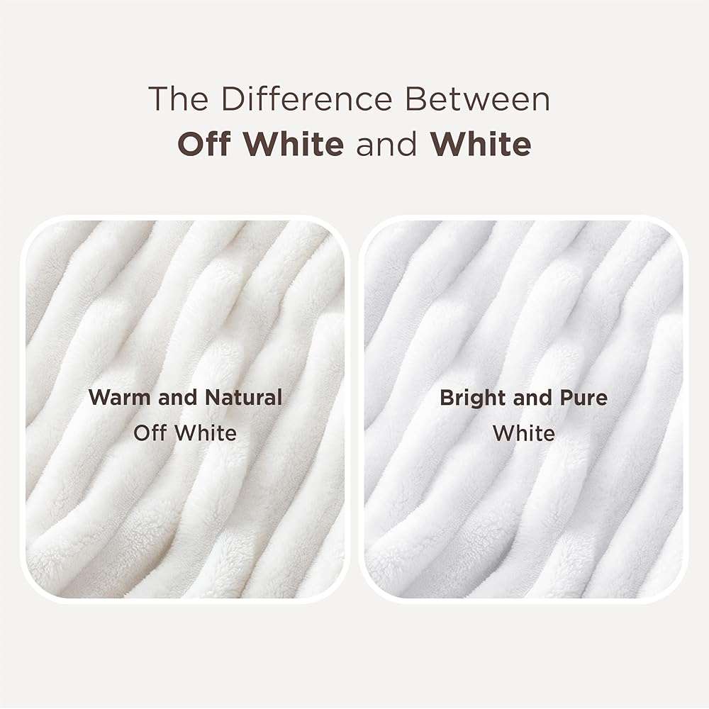 Bedsure GentleSoft Blankets Queen Size for Bed - Cozy Soft Sofa Couch Cover Blankets for Women, Cute Large Bedding Fleece Throws for Girls, Off White, 90x90 Inches - Image 8