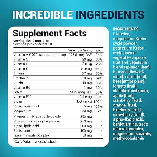Dr. Berg Whole Food Multivitamin with Minerals - Daily Multivitamin for Men and Women - Includes Premium Whole Food Fruits and Vegetable Blend with Folate, Alpha-lipoic Acid and More - 60 Capsules - Image 7