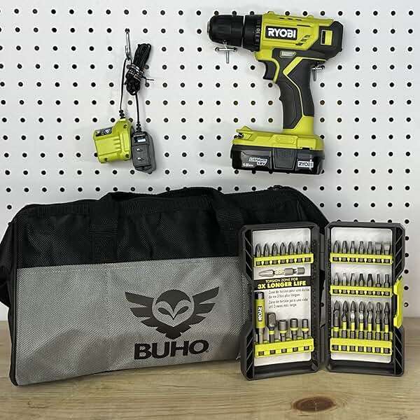 Ryobi ONE+ 18V Drill Kit with Battery, Charger, Bit Set & Bag - Image 2