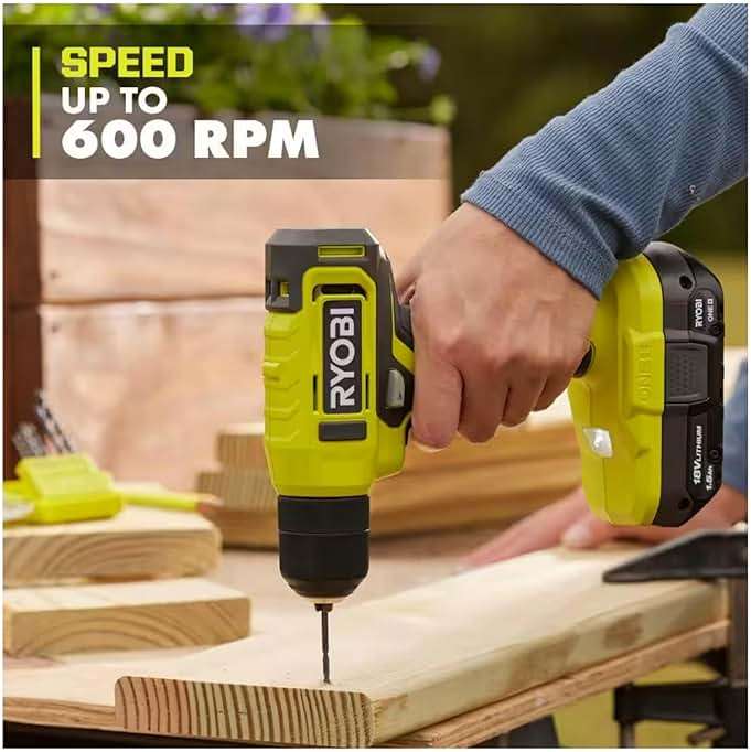 Ryobi ONE+ 18V Drill Kit with Battery, Charger, Bit Set & Bag - Image 8