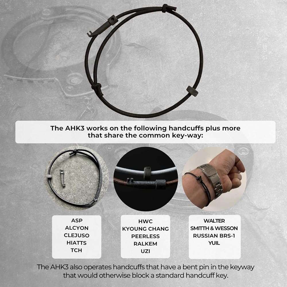 Bracelet Car Window Breaker Wrist Strap Escape Tool Tungsten Carbide Bead and Handcuff Key (AHK3) Car Emergency Self Rescue Tool Vehicle Rapid Escape Emergency Tempered Safety Glass Breaker - Image 6