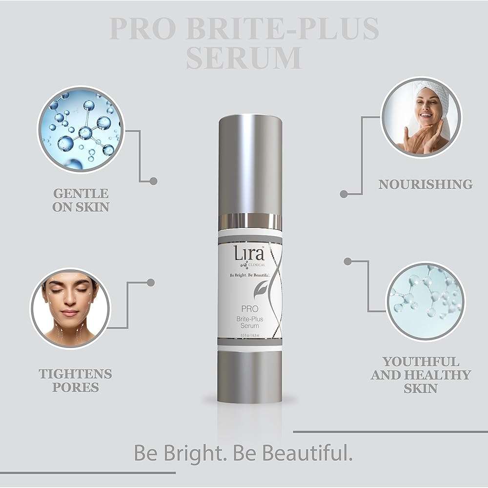 Lira Clinical PRO Brite-Plus Serum - Hydration & Dark Spot - Tranexamic Acid Serum, Ferulic Acid & Vitamin C - Brightens, Firms & Minimizes Pores & Skin - For All Skin Types - 0.5 fl oz - Image 4