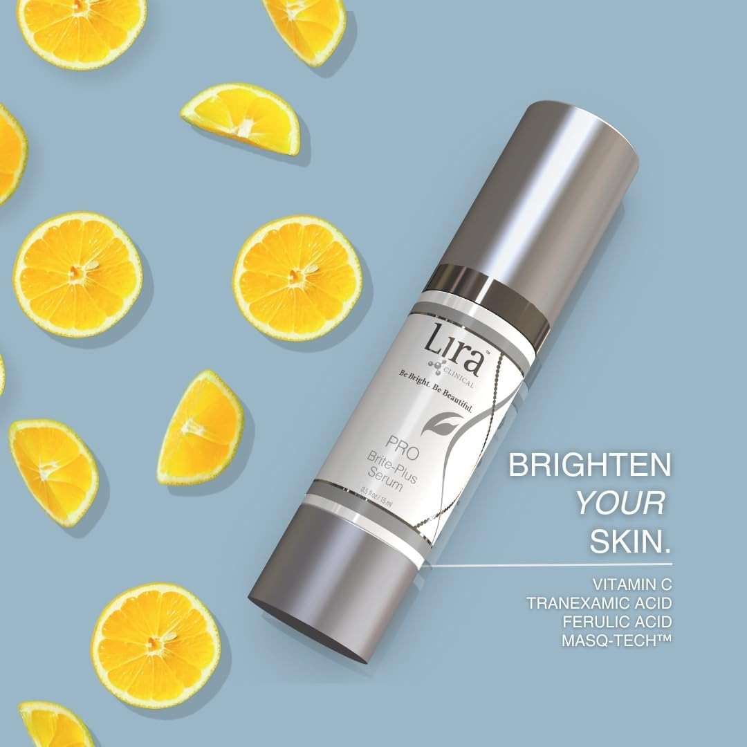 Lira Clinical PRO Brite-Plus Serum - Hydration & Dark Spot - Tranexamic Acid Serum, Ferulic Acid & Vitamin C - Brightens, Firms & Minimizes Pores & Skin - For All Skin Types - 0.5 fl oz - Image 6