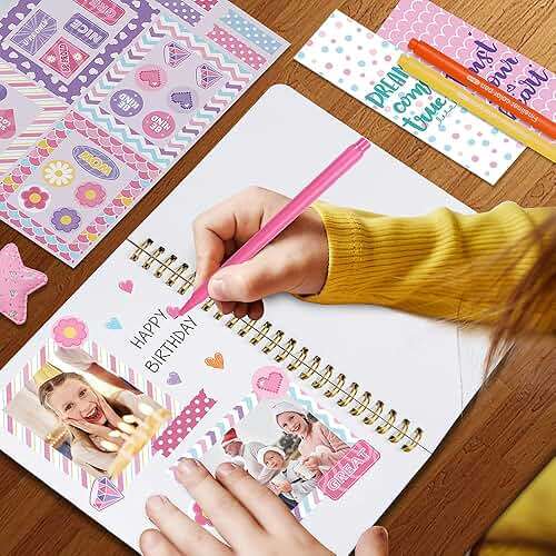 Nollh DIY Journal Kit for Girls - 200+PCS Teen Tween Girl Gifts Trendy Stuff, Stocking Stuffers, Scrapbook Supplies Stationery Set, Art Crafts Kit - Ideal Gifts for 8 9 10 11 12 13 14 Year Old Girl - Image 2