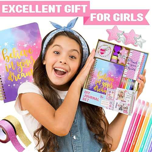 Nollh DIY Journal Kit for Girls - 200+PCS Teen Tween Girl Gifts Trendy Stuff, Stocking Stuffers, Scrapbook Supplies Stationery Set, Art Crafts Kit - Ideal Gifts for 8 9 10 11 12 13 14 Year Old Girl - Image 4