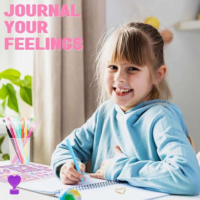 Nollh DIY Journal Kit for Girls - 200+PCS Teen Tween Girl Gifts Trendy Stuff, Stocking Stuffers, Scrapbook Supplies Stationery Set, Art Crafts Kit - Ideal Gifts for 8 9 10 11 12 13 14 Year Old Girl - Image 5